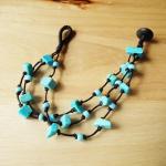 Turquoise Cluster Triple Strand Bracelet